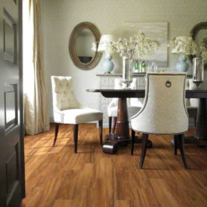 hardwood floor in dining room