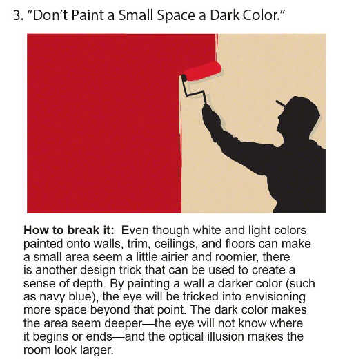 don't paint a small space a dark color