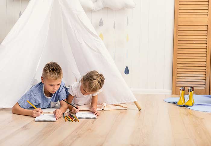 children on laminate flooring